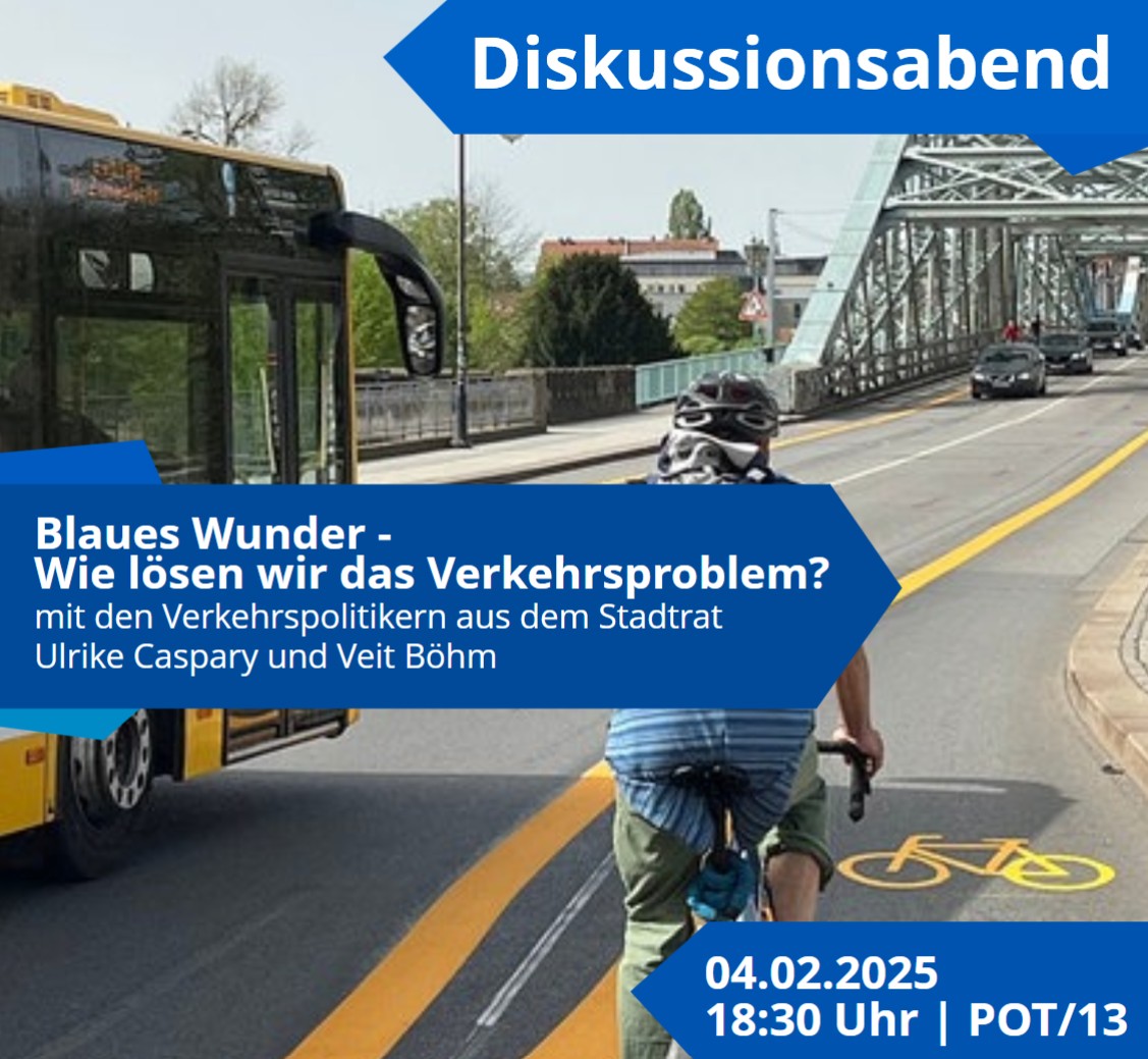 Diskussionsabend „Blaues Wunder – Wie lösen wir das Verkehrsproblem?“ 🌉